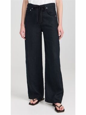 Citizens of Humanity Brynn Linen Trousers in Black size 28
